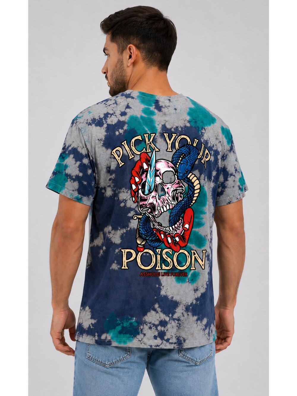 Assholes Live Forever Tie Dye Pick Your Poison Tee Shirt Unisex Size Large New
